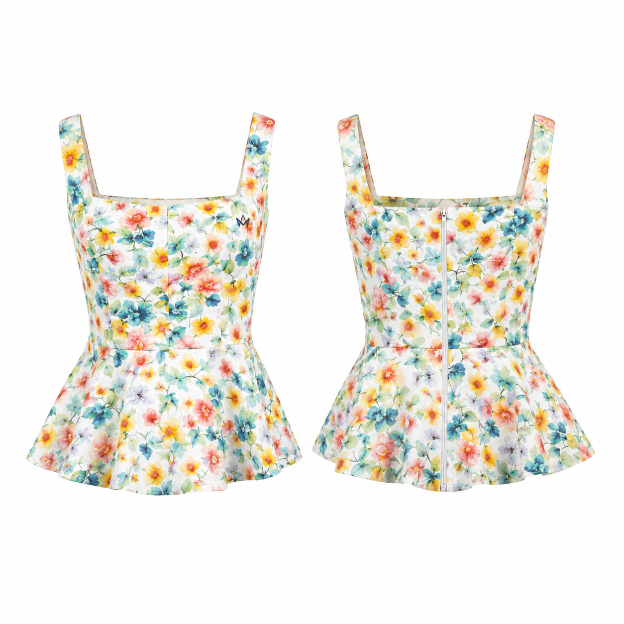 Floral Bow Peplum Top